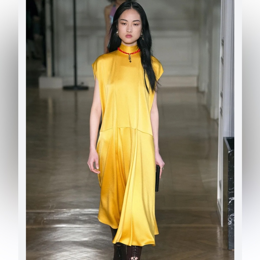 Valentino Radiant Yellow Midi Dress AUTHENTIC